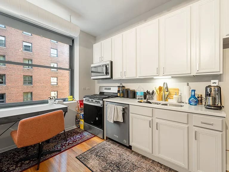 Contemporary kitchen with stainless steel appliances
